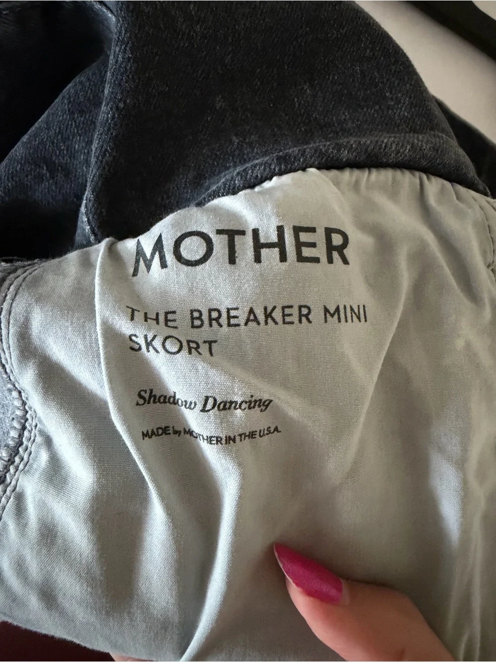 Mother the Breaker Mini Skort Shadow Dancing Black Size 29